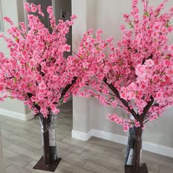 Artificial/faux peach-cherry tree.