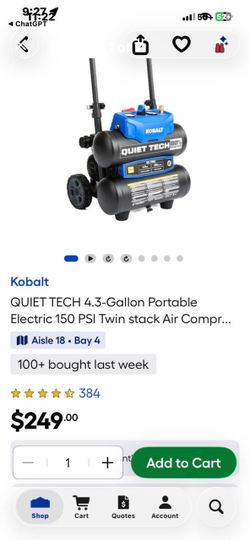 Kobalt Portable air compressor