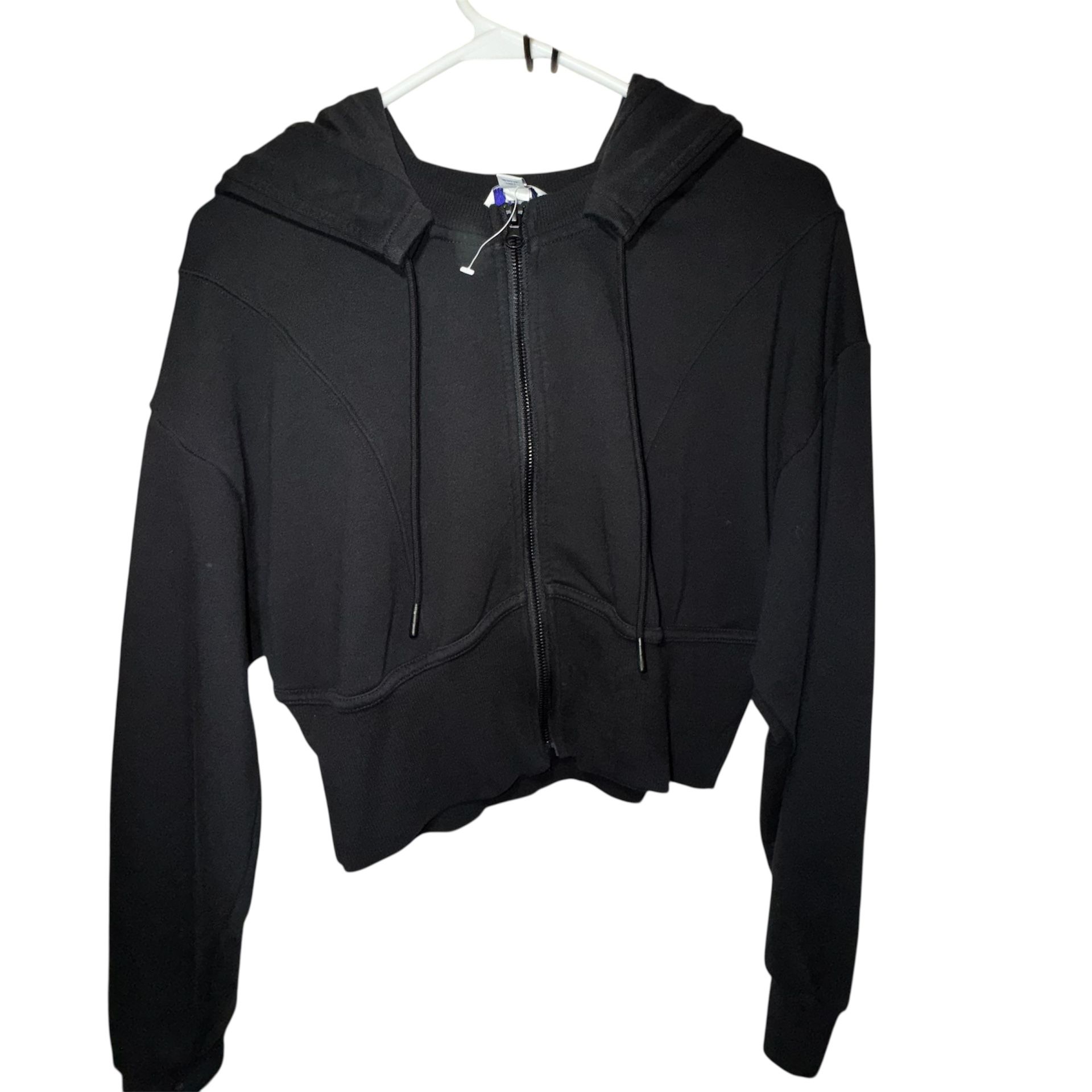 JoyLab Black Cropped Oversized Hoodie
