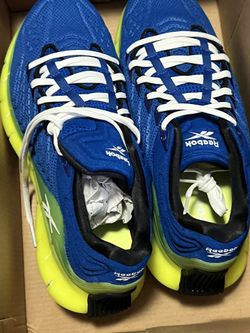 Blue And Highlighter Yellow Running Shoes