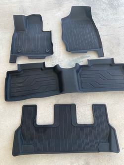 Black All-Weather Rubber Floor Mats Full Set