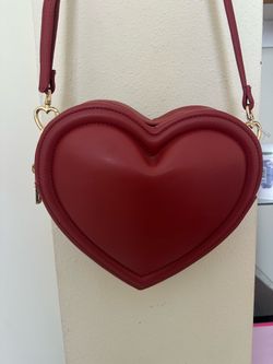 Red heart shaped purse