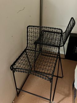 (2) Black Metal Stools - Project 62