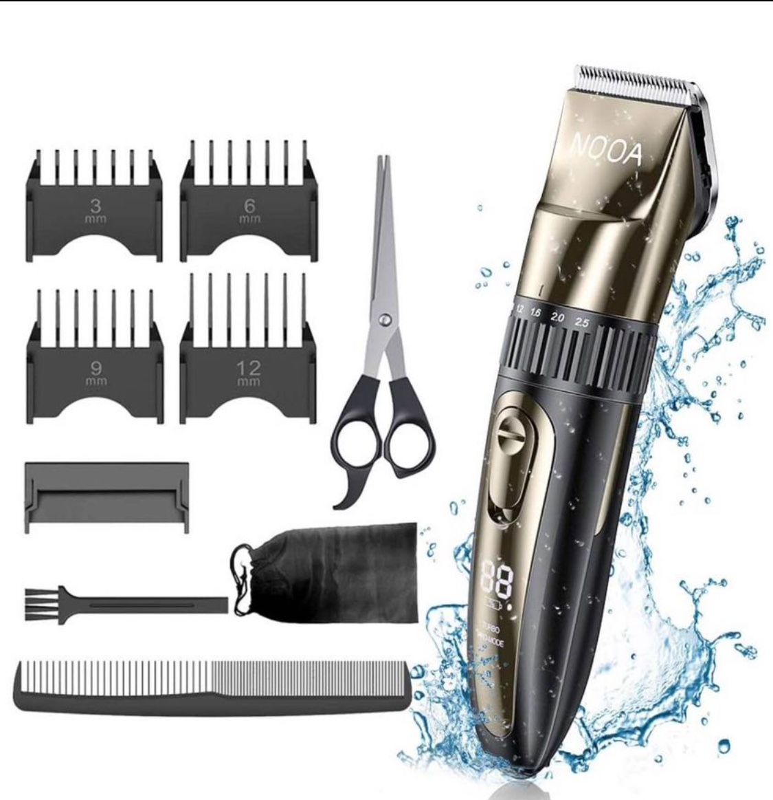 Electric Waterproof Hair Trimmer Clippers Beard Trimmer Rechargable
