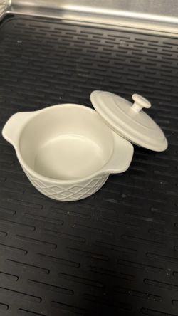 White Ceramic Mini Cocotte with Lid