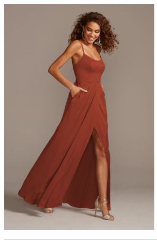 Size 10 Cinnamon Crepe-Back Satin Dress