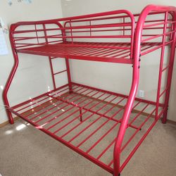 Metal Red Full Over Twin Bunkbed