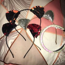 Gorgeous Girls 💗Cat-Ear-Sequin Head🤍Bands!💁🏻‍♀️💕✨✨