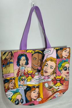 Estée Lauder fun tote bag comic  pop art theme NWOT 