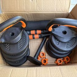 Adjustable Dumbbell Set – Orange