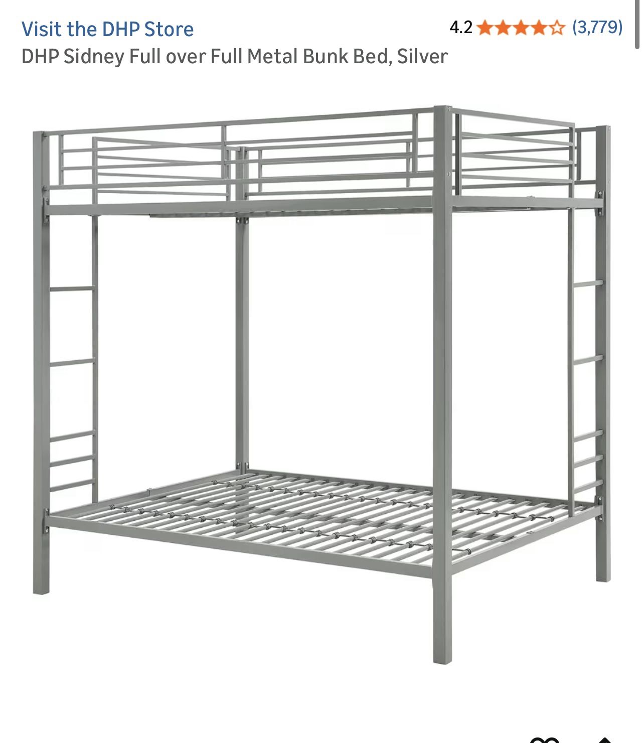 Full Over Full Bunk Bed W/ Mattress