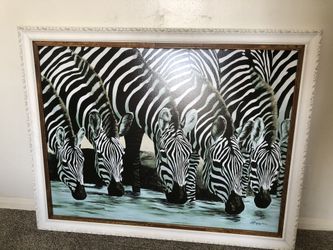 Jim Gregory (20th Century): Giclee Print Of Zebras