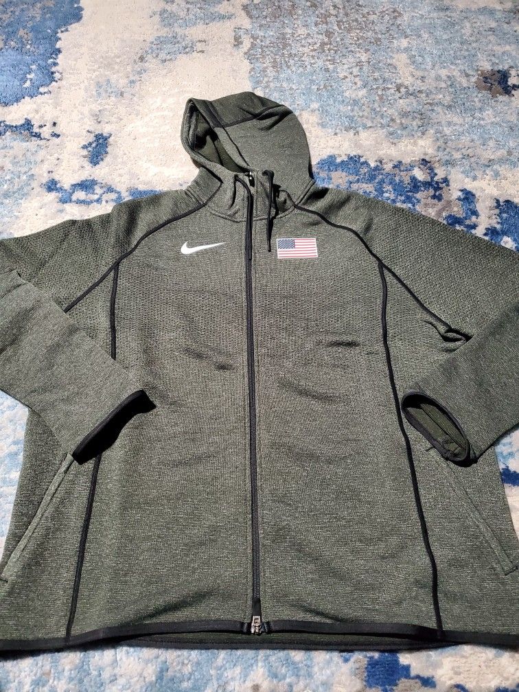 Nike Pro Elite Team USA Woven Jacket/Hoodie CT4038-001 Grey Sz Large Or XL