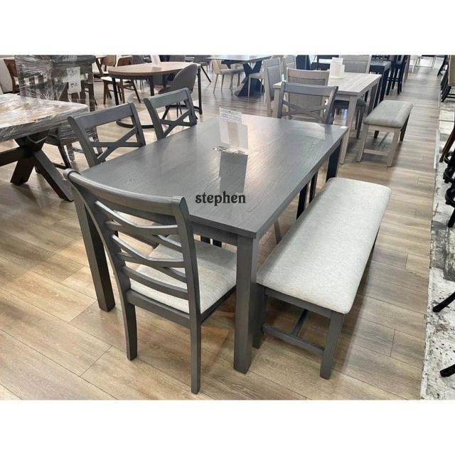 6 piece solid wood dining table set