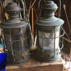 2 Antique Copper Lamps