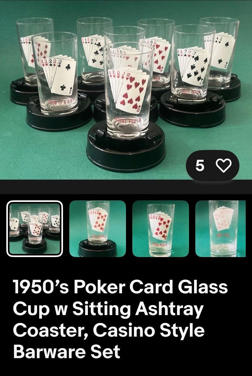 1950’s Washington Glass BARWARE