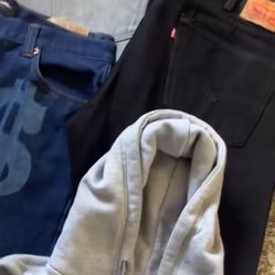 Not4sale Pants, Gray 501’s, Black 501’s, Grey Zip up proclub