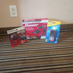 Bran New Compact Drill, Laser Distance Meter And Wireless Winch Remote Control Bundle