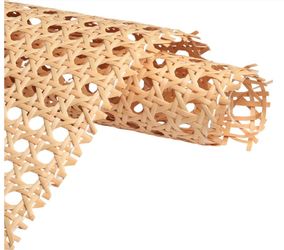 Eunice Upgraded Cane Rattan Webbing Roll, 16" W X 80" L Plastic Rattan Material, Cane Webbing Roll For Caning Projects, DIY Furniture Chairs, Cabinets