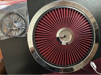 14" X 3" Round Air Filter Assembly Kit With High- Flow Lid 5-1/8" Carb Ford/GMC/Chevy SBC BBC