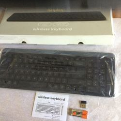 Bluetooth Wireless Keyboard, Dusk Blue for Windows, Mac and Chrome Pair 3 Devices, 2 Bluetooth 1 With USB Receiver. South Gate 