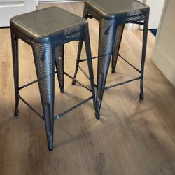 2 Grey Bar Stools 