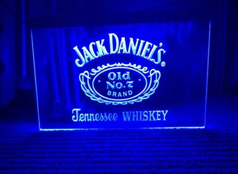 JACK DANIELS LED NEON BLUE LIGHT SIGN 8x12