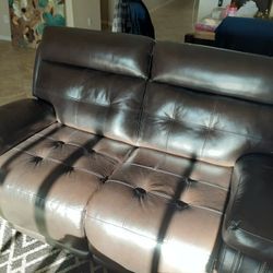 Ashley's Top Grain Leather Love Seat