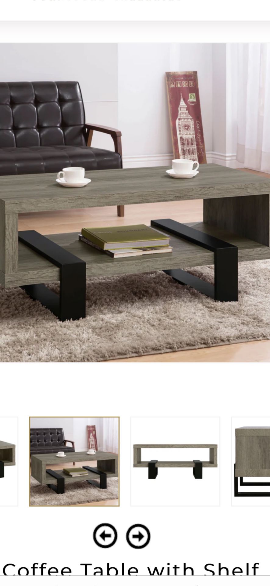 Viktor Coffee Table with Shelves