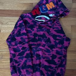 Purple Bape zip up hoodie