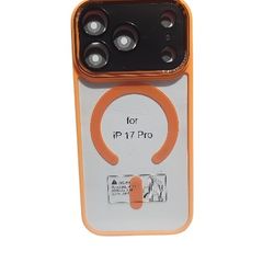 Orange and White Phone Case for iP 17 Pro
