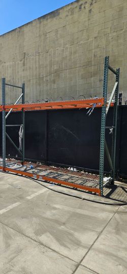 Industrial pallet rack warehouse