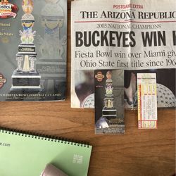 2003 Fiesta Bowl Program,  Ticket Stubs And AZ Republic Headline 