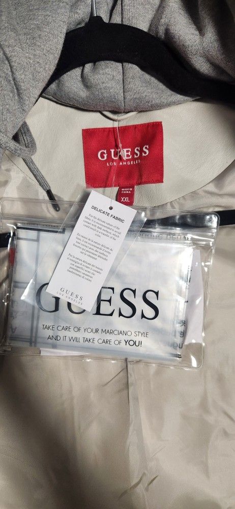 Men Guess Jacket Leather