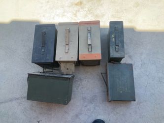 Metal military ammo cans