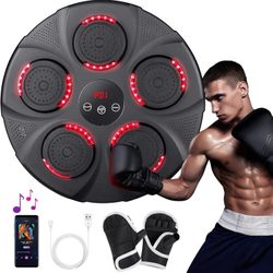 Music Boxing Machine with Boxing Gloves, Home Smart Bluetooth Boxing Equipment, Boxing Machine Wall Mounted, Rechargeable Boxing Training Equipment, M