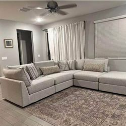 LINEN BRAND NEW LIGHT GREY SECTIONAL SAME DAY DELIVERY 