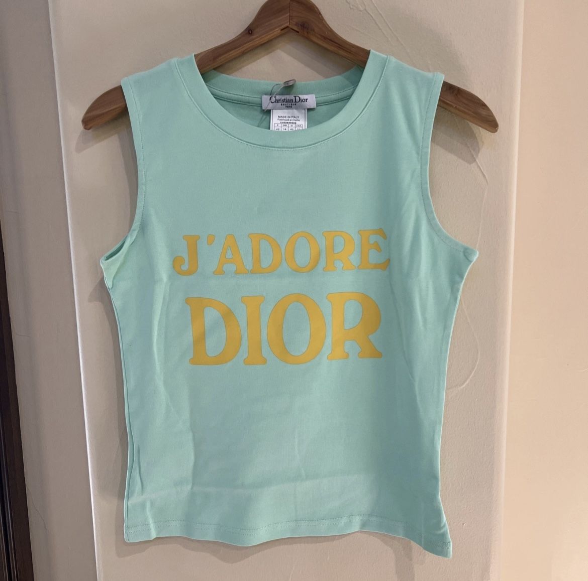 Jadore Dior Tank Top Shirt Christian Dior Vintage Retro 90’s Rare Green