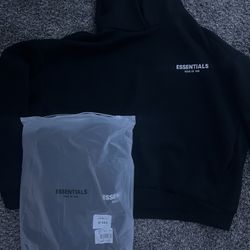 Black and white Essentials Hoodie 