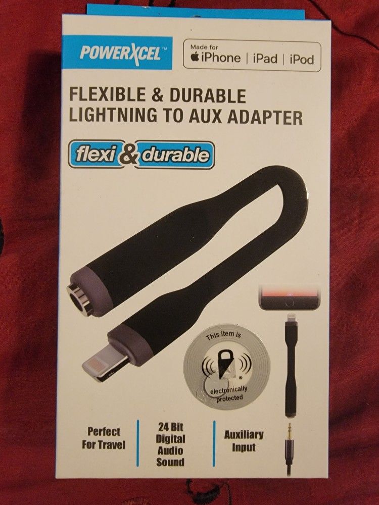 Flexible & Durable LIGHTNING To AUX Adapter/New