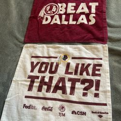(2) NFL Washington Redskins Vintage Rally Towels Brand New