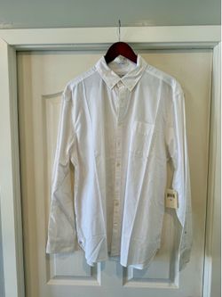 Lucky Brand Button Down Shirt, White Label Fit, Mens XL, White, NWT