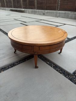 Vintage Round Wood Coffee Table