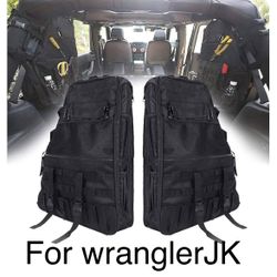 Pair Of Black Storage Bags Fit Jeep Wrangler Jk With 4dr