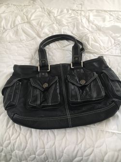 Black leather bag