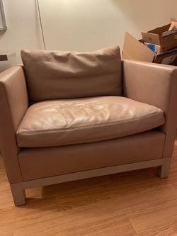 Caramel brown leather chair