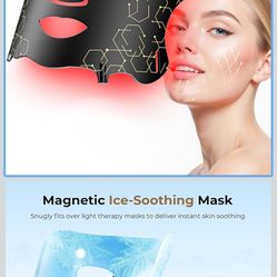 LED Light Therapy mask (E106A) for Face, LED Light Therapy Mask with Adjustable Brightness and Timer, Soft Silicone Red Light Therapy Mask for Home & 