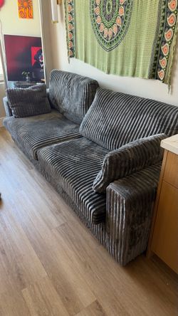 Gray corduroy sofa