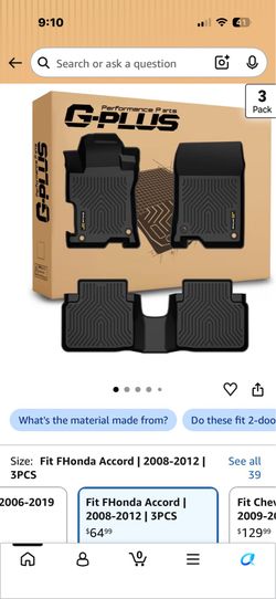 NEW Honda Accord 4 door Floor Mats ‘08-‘12