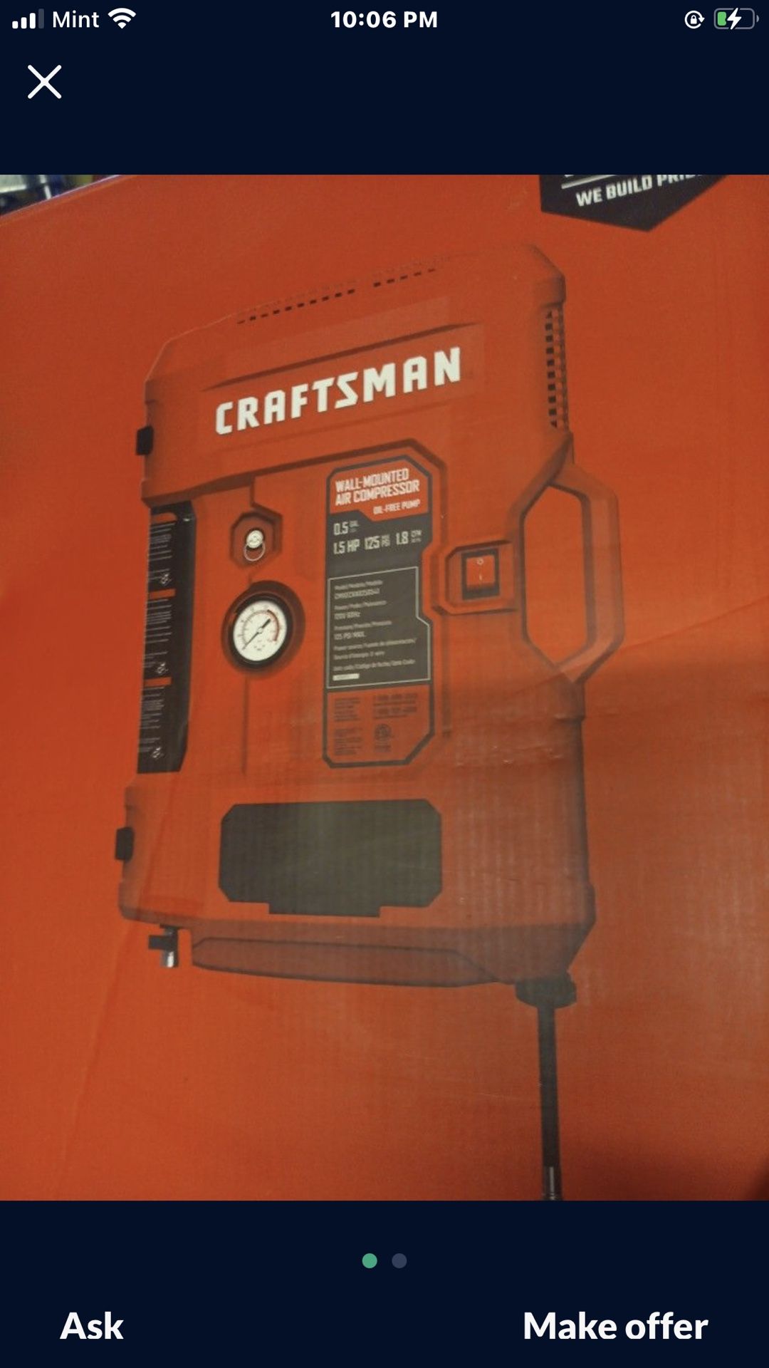 CRAFTSMAN WALL AIRCOMPRESSOR